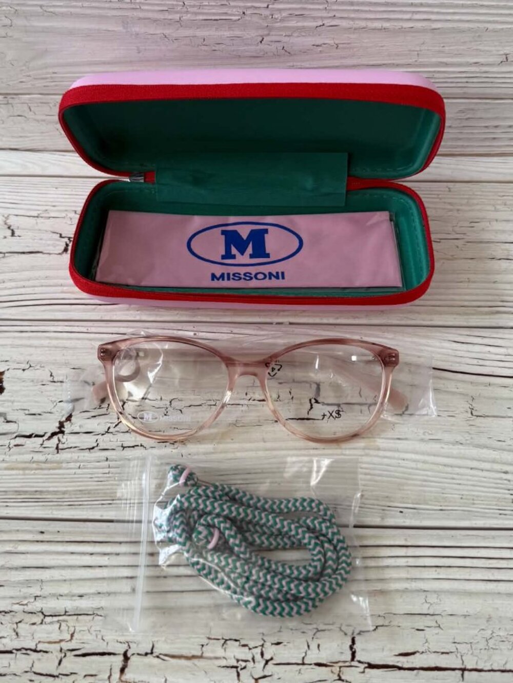 Missoni Women's Eyeglass Frames With Strap, Case & Cleaning Cloth